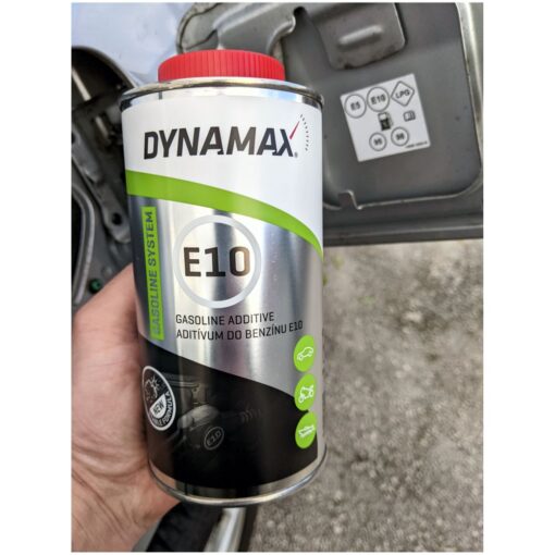 Dynamax E10 Petrol Fuel Additive near tank
