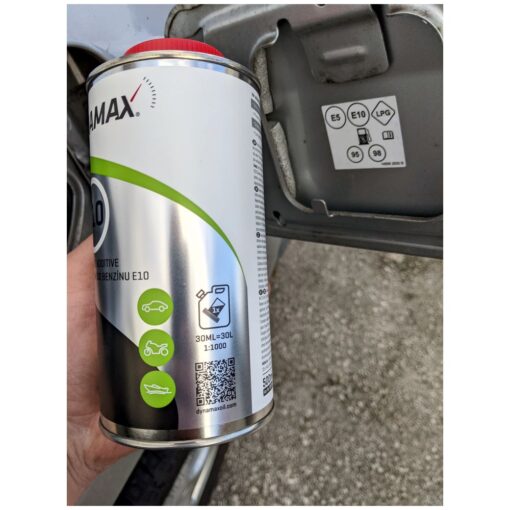 Dynamax E10 Petrol Fuel Additive showing application